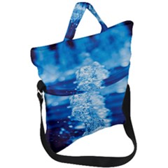 Water Blue Wallpaper Fold Over Handle Tote Bag by artworkshop