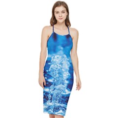 Water Blue Wallpaper Bodycon Cross Back Summer Dress by artworkshop