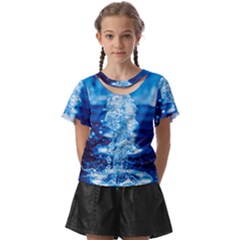 Water Blue Wallpaper Kids  Front Cut Tee by artworkshop