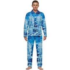 Water Blue Wallpaper Men s Long Sleeve Velvet Pocket Pajamas Set by artworkshop