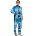 Water Blue Wallpaper Men s Long Sleeve Velvet Pocket Pajamas Set View2