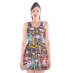 Water Droplets Scoop Neck Skater Dress