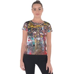 Water Droplets Short Sleeve Sports Top 