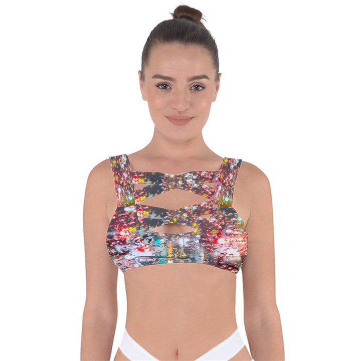 Water Droplets Bandaged Up Bikini Top