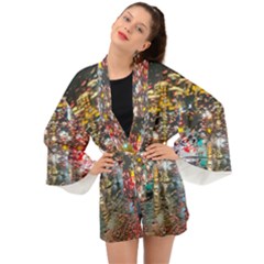 Water Droplets Long Sleeve Kimono by artworkshop