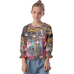 Water Droplets Kids  Cuff Sleeve Top