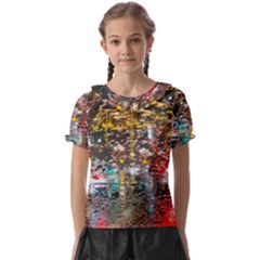 Water Droplets Kids  Frill Chiffon Blouse