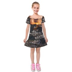 White Flower Kids  Short Sleeve Velvet Dress by artworkshop