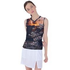 White Flower Women s Sleeveless Sports Top by artworkshop