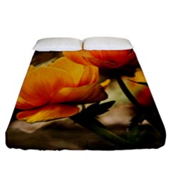 Yellow Butterfly Flower Fitted Sheet (king Size) by artworkshop