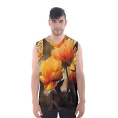 Yellow Butterfly Flower Men s Basketball Tank Top by artworkshop