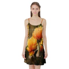 Yellow Butterfly Flower Satin Night Slip by artworkshop