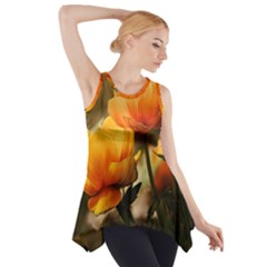 Yellow Butterfly Flower Side Drop Tank Tunic by artworkshop