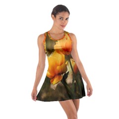 Yellow Butterfly Flower Cotton Racerback Dress by artworkshop