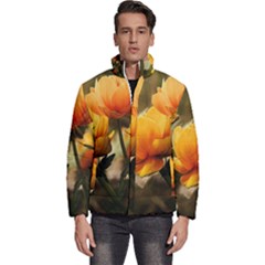 Yellow Butterfly Flower Men s Puffer Bubble Jacket Coat by artworkshop