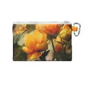 Yellow Butterfly Flower Canvas Cosmetic Bag (Medium) View2