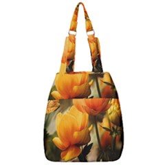 Yellow Butterfly Flower Center Zip Backpack by artworkshop