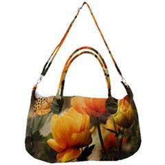 Yellow Butterfly Flower Removable Strap Handbag by artworkshop