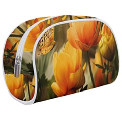 Yellow Butterfly Flower Make Up Case (medium) by artworkshop