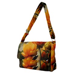 Yellow Butterfly Flower Full Print Messenger Bag (m) by artworkshop