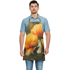 Yellow Butterfly Flower Kitchen Apron by artworkshop