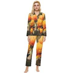 Yellow Butterfly Flower Womens  Long Sleeve Velvet Pocket Pajamas Set by artworkshop