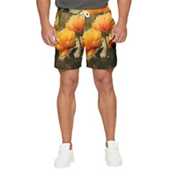 Yellow Butterfly Flower Men s Runner Shorts by artworkshop