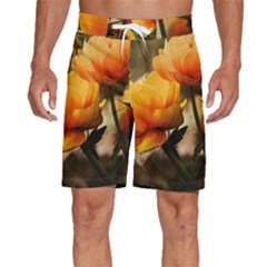 Yellow Butterfly Flower Men s Beach Shorts by artworkshop