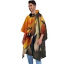 Yellow Butterfly Flower Men s Hooded Rain Ponchos View2