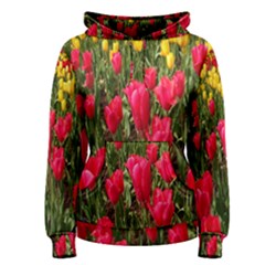 Yellow Pink Red Flowers Women s Pullover Hoodie by artworkshop