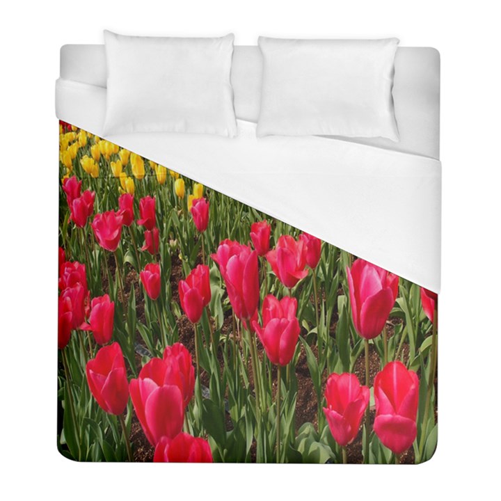 Yellow Pink Red Flowers Duvet Cover (Full/ Double Size)