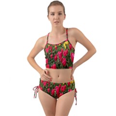 Yellow Pink Red Flowers Mini Tank Bikini Set by artworkshop