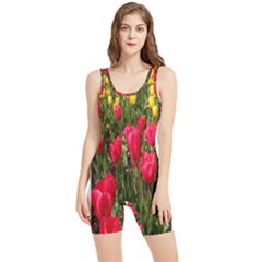 Yellow Pink Red Flowers Women s Wrestling Singlet by artworkshop