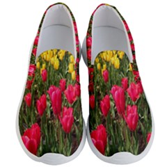 Yellow Pink Red Flowers Men s Lightweight Slip Ons