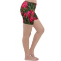 Yellow Pink Red Flowers Lightweight Velour Yoga Shorts View3