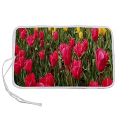 Yellow Pink Red Flowers Pen Storage Case (l) by artworkshop