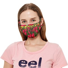 Yellow Pink Red Flowers Crease Cloth Face Mask (adult) by artworkshop