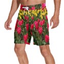 Yellow Pink Red Flowers Men s Beach Shorts View2