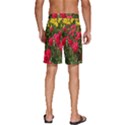 Yellow Pink Red Flowers Men s Beach Shorts View4