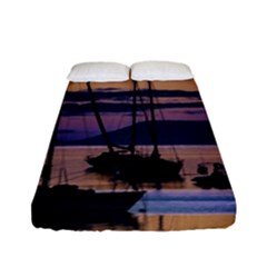 Twilight Over Ushuaia Port Fitted Sheet (full/ Double Size)