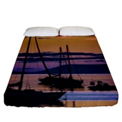 Twilight Over Ushuaia Port Fitted Sheet (king Size) by dflcprintsclothing