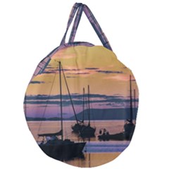 Twilight Over Ushuaia Port Giant Round Zipper Tote by dflcprintsclothing