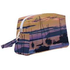 Twilight Over Ushuaia Port Wristlet Pouch Bag (large) by dflcprintsclothing