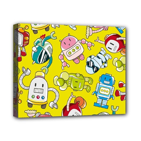 Robot Pattern Canvas 10  X 8  (stretched) by Grandong