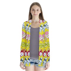 Robot Pattern Drape Collar Cardigan by Grandong