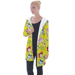 Robot Pattern Longline Hooded Cardigan by Grandong