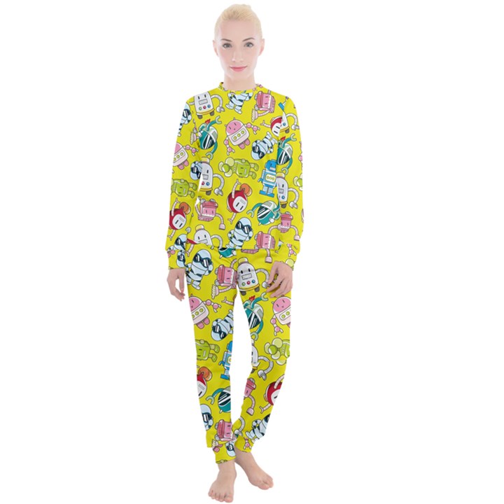 Robot Pattern Women s Lounge Set