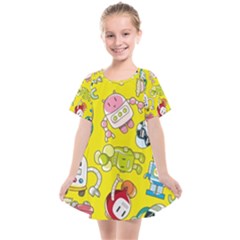 Robot Pattern Kids  Smock Dress by Grandong