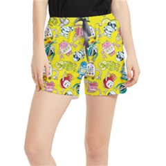 Robot Pattern Women s Runner Shorts by Grandong