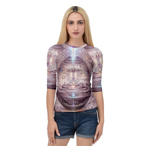 Cosmic Egg Sacred Geometry Art Quarter Sleeve Raglan Tee by Grandong